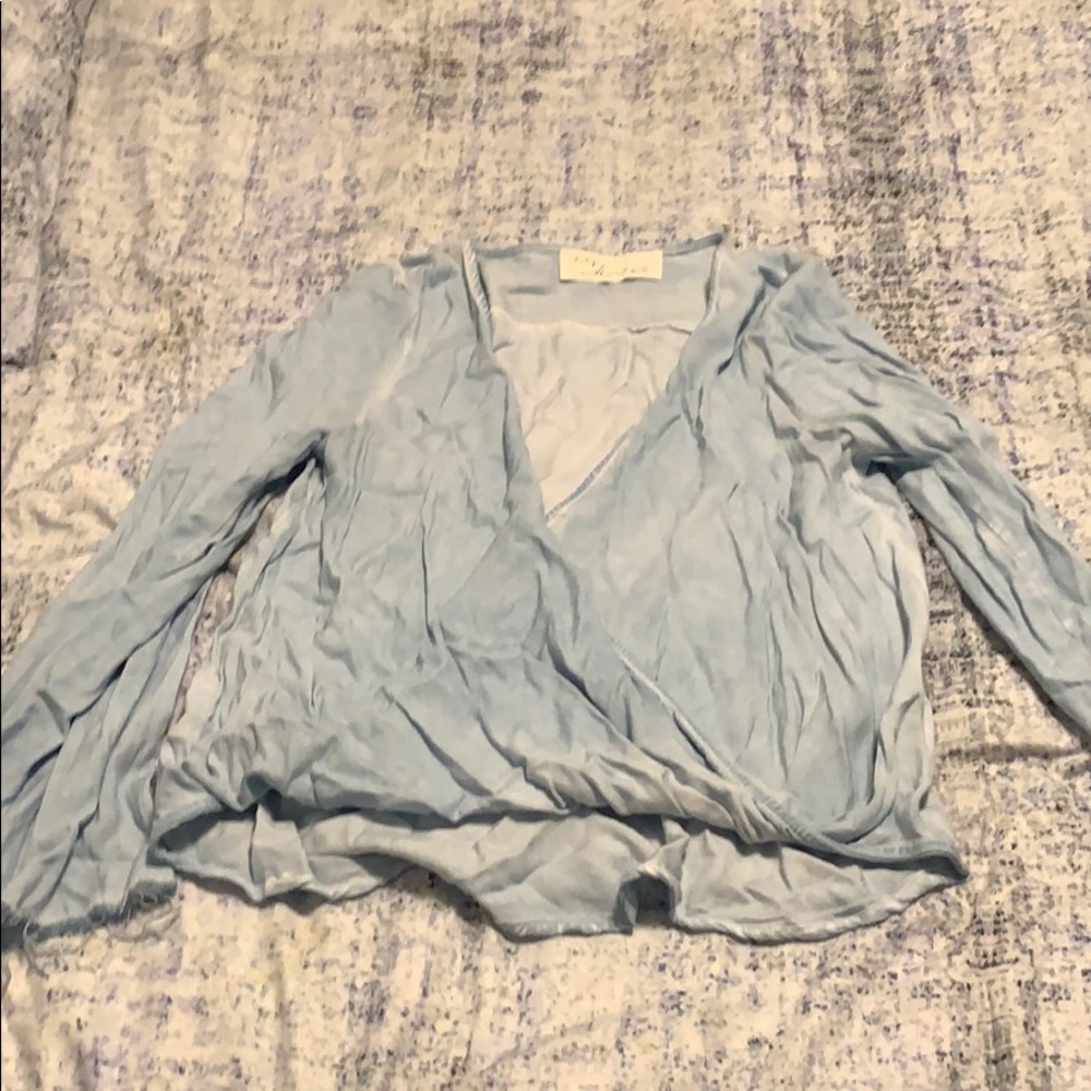 Chambray cross cross top